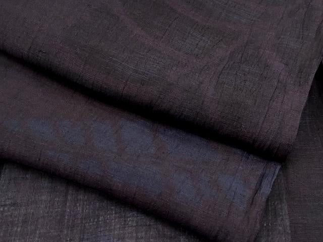 平和屋着物*夏物 紗紬 枝葉文 黒地 正絹 逸品 CABF2481tx