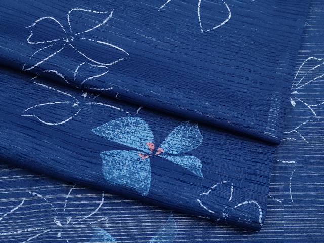 平和屋着物＊夏物　小紋　変わり絽　舞花文　洗える着物　CABF2489tx 平和屋着物＊夏物 小紋 変わり絽 舞花文 洗える着物 CABF2489tx