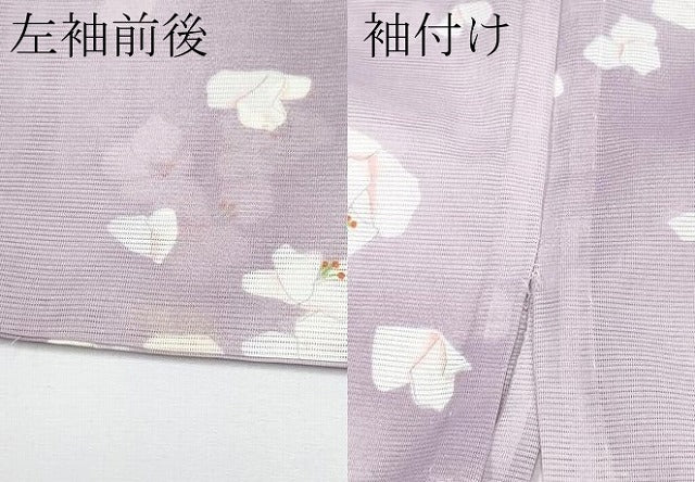 平和屋着物*夏物 小紋 絽 舞花文 暈し染め 洗える着物 CABF2490tx