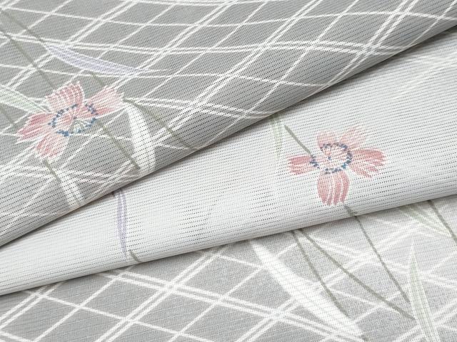 平和屋着物＊夏物　小紋　絽　枝花文　暈し染め　洗える着物　未使用　CABB2351ze 平和屋着物＊夏物 小紋 絽 枝花文 暈し染め 洗える着物 CABF2495tx