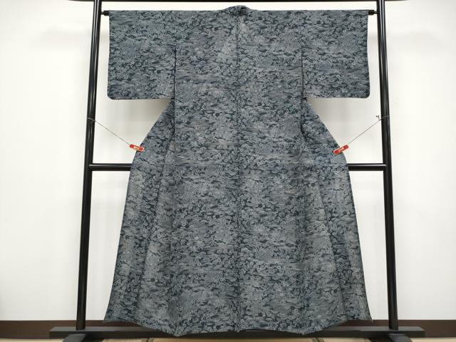 平和屋着物*夏物 小紋 絽 流水籬花文 正絹 逸品 CABF2516tx