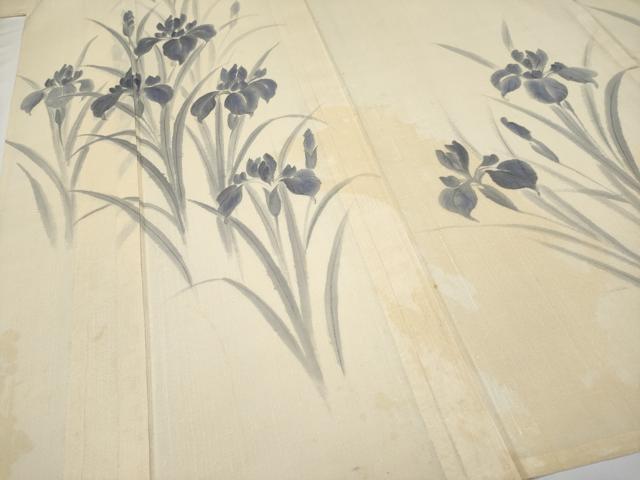 平和屋着物*夏物 訪問着 紗紬 作家物 手描き 杜若 正絹 逸品 CABF2521tx