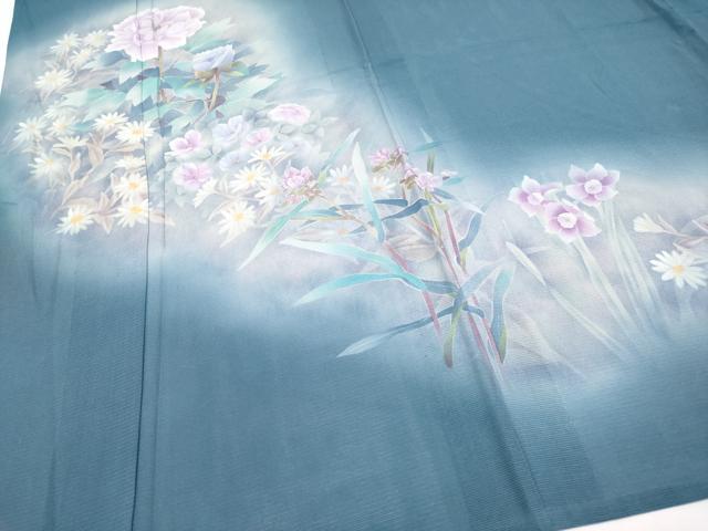 平和屋着物*夏物 訪問着 絽 草花文 暈し染め 正絹 逸品 CABF2526tx