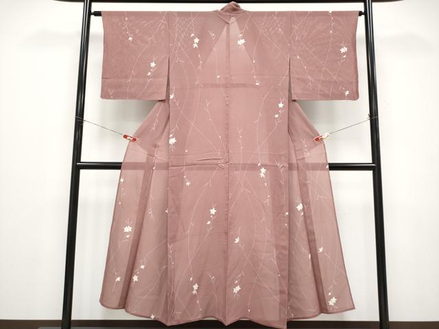 平和屋着物*夏物 小紋 絽 枝花文 正絹 逸品 CABF2528tx