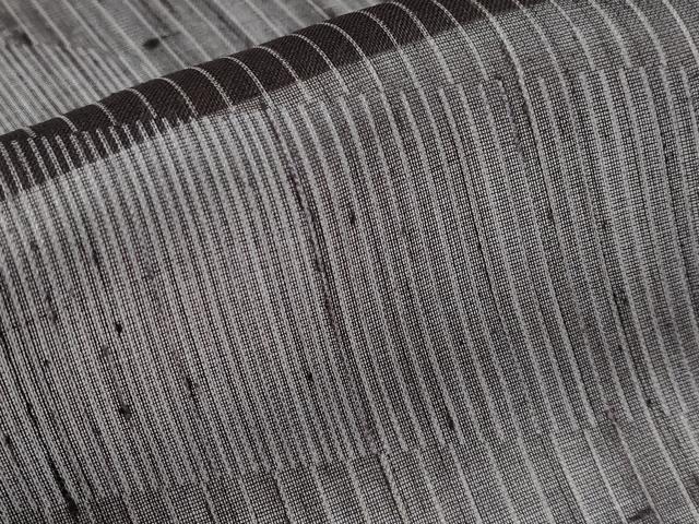 平和屋着物*夏物 生紬 流水文 黒地 正絹 逸品 CABF2610tx