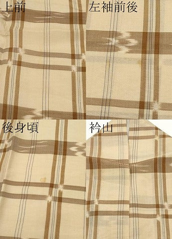 平和屋着物*夏物 本場琉球絣 夏琉球 格子吉祥文 正絹 逸品 CABF2612tx