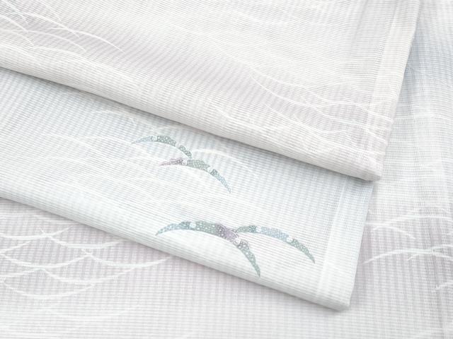 平和屋着物*夏物 小紋 絽 雪芝文 洗える着物 CABF2615tx