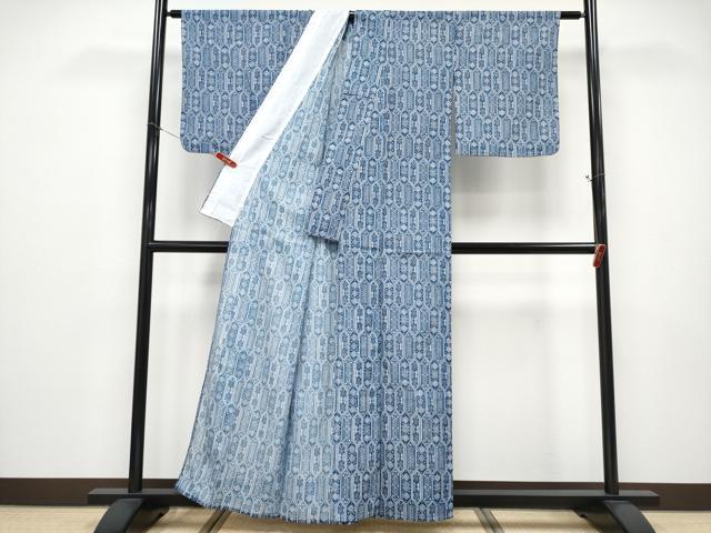 平和屋着物*夏物 小紋 絽 亀甲吉祥文 洗える着物 CABF2618tx