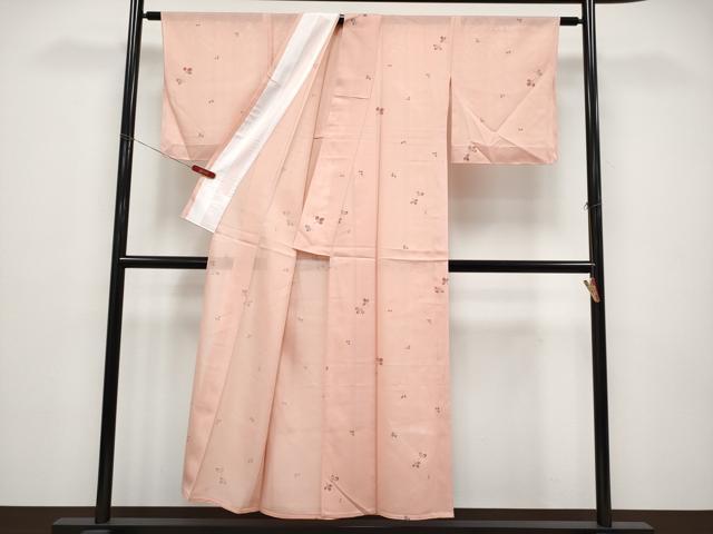 平和屋着物*夏物 小紋 絽 舞葉文 正絹 逸品 未使用 CABF2624tx
