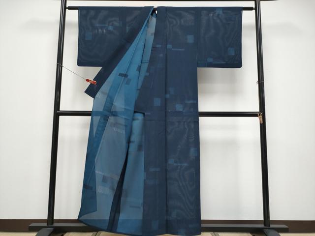 平和屋着物*夏物 小紋 紗 幾何学文様 正絹 逸品 CABF2656tx