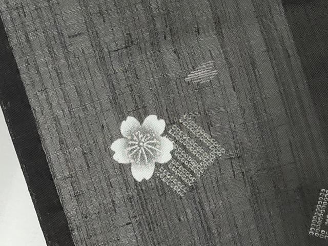 平和屋着物*夏物 小紋 紗 源氏香 舞桜 黒地 洗える着物 CABF2673tx