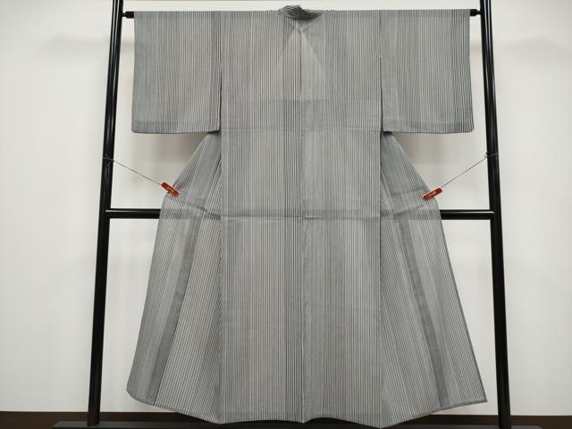 平和屋着物*夏物 小紋 紗 変わり縞 洗える着物 CABF2675tx