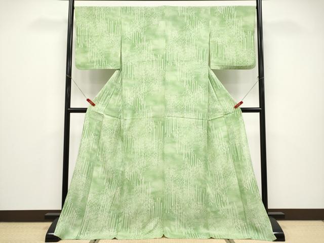 平和屋着物*夏物 小紋 絽 ロング丈 樹林文 暈し染め 正絹 逸品 CABF2689tx