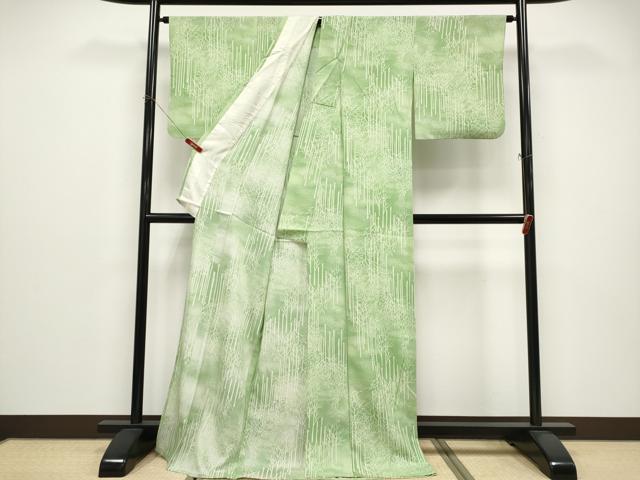 平和屋着物*夏物 小紋 絽 ロング丈 樹林文 暈し染め 正絹 逸品 CABF2689tx