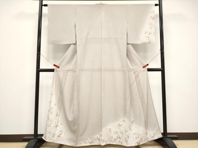 平和屋着物*夏物 訪問着 絽 萩文 暈し染め 銀彩 正絹 逸品 CABF2699tx