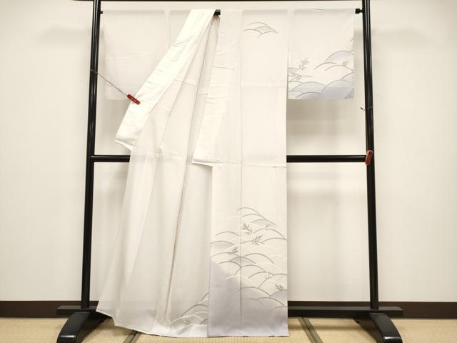 平和屋着物*夏物 訪問着 絽 笹花文 正絹 逸品 CABF2709tx