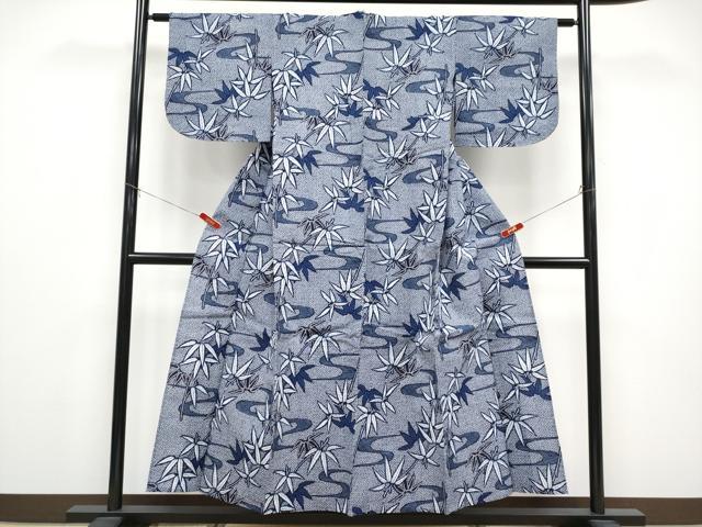 平和屋着物∴夏物 浴衣 笹竹文 リップル生地 綿 逸品 CABF2711tx