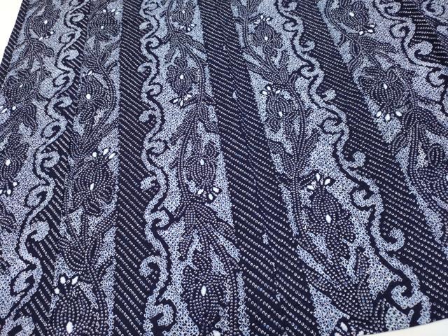 平和屋着物∴夏物 浴衣 花唐草間道 リップル 綿 逸品 CABF2722tx