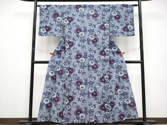 平和屋着物∴夏物 浴衣 枝菊文 リップル生地 綿 逸品 CABF2727tx
