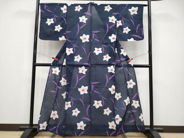 平和屋着物∴夏物 浴衣 綿紅梅 枝花文 綿 逸品 CABF2731tx