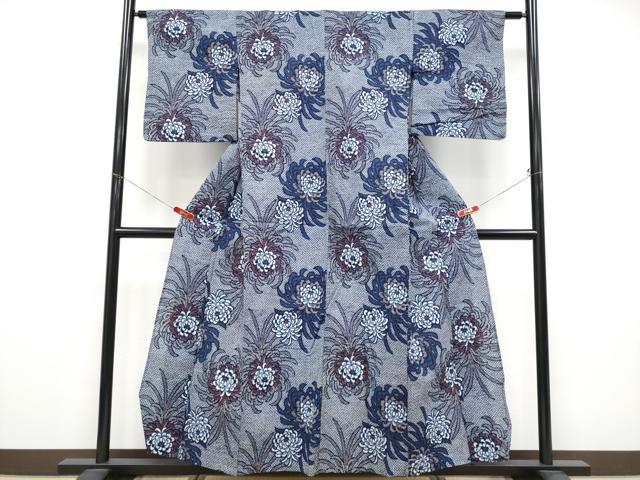 平和屋着物∴夏物 浴衣 乱菊 リップル生地 綿 逸品 CABF2743tx