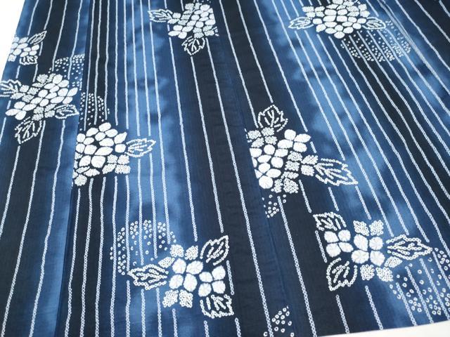 平和屋着物∴夏物 浴衣 綿紅梅 紫陽花 綿 逸品 CABF2750tx