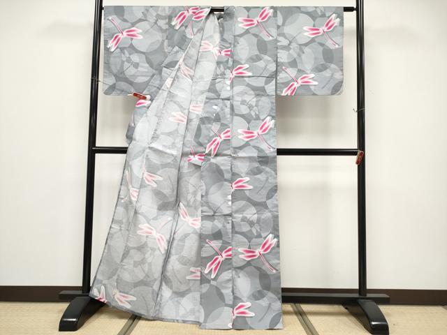 平和屋着物∴夏物 浴衣 綿紅梅 トンボ 日本製 綿 逸品 CABF2753tx