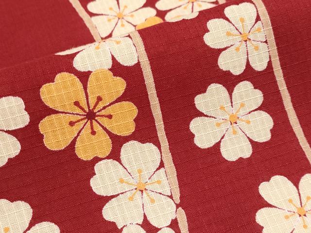 平和屋着物∴夏物 浴衣 綿紅梅 舞花文 日本製 綿 逸品 CABF2755tx