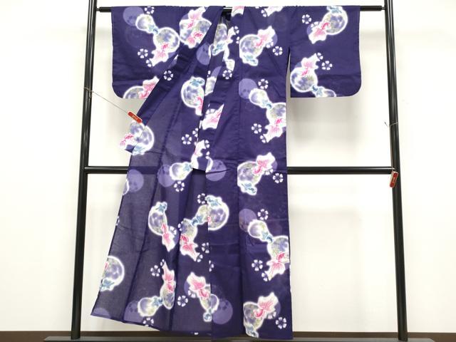 平和屋着物∴夏物 浴衣 女の子 子供 綿紅梅 金魚 綿 逸品 CABF2757tx