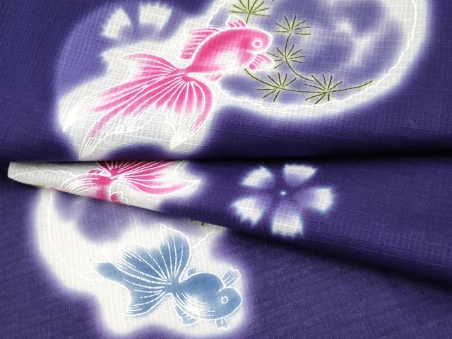 平和屋着物∴夏物 浴衣 女の子 子供 綿紅梅 金魚 綿 逸品 CABF2757tx
