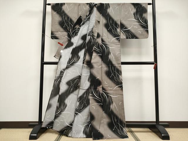 平和屋着物∴夏物 浴衣 綿絽 トンボ 暈し染め 金彩 綿 逸品 CABF2759tx