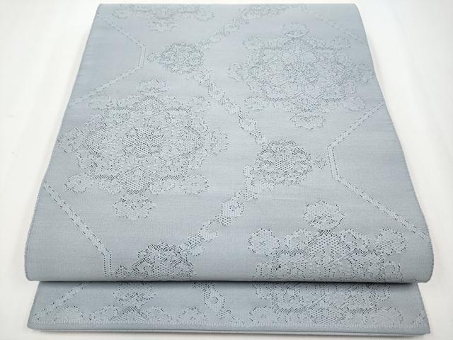 平和屋着物●爪掻き本綴れ 全通柄袋帯 正倉院花文 霞色 正絹 逸品 CABF2784tx