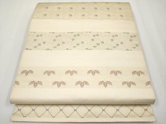 平和屋着物●全通柄 本袋帯 横段吉祥文 金糸 正絹 逸品 CABF2785tx