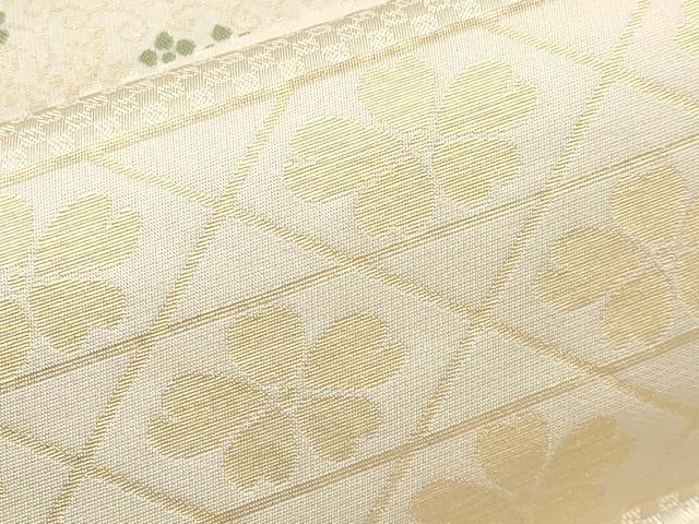 平和屋着物●全通柄 本袋帯 横段吉祥文 金糸 正絹 逸品 CABF2785tx
