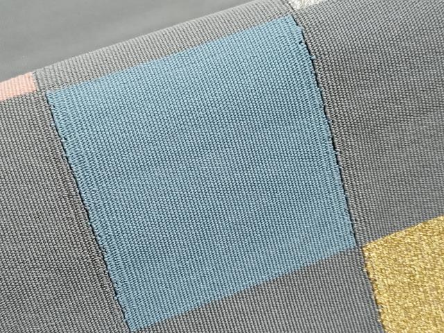 平和屋着物●爪掻き本綴れ 八寸名古屋帯 色紙文 金銀糸 正絹 逸品 未使用 CABF2793tx