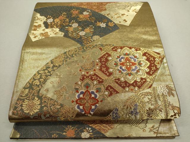 平和屋着物◎六通柄袋帯 唐織 古今和歌集 金糸 正絹 逸品 CABF2820ze
