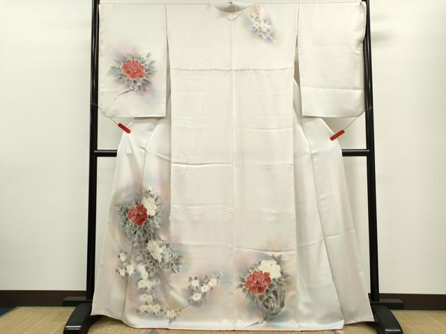 平和屋着物■訪問着 手描き 枝花文 暈し染め 正絹 逸品 CABF2891ze