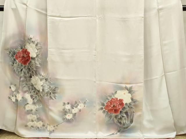 平和屋着物■訪問着 手描き 枝花文 暈し染め 正絹 逸品 CABF2891ze
