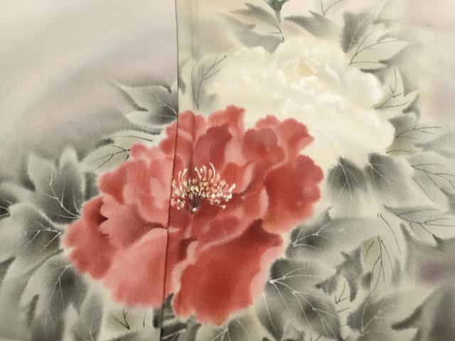 平和屋着物■訪問着 手描き 枝花文 暈し染め 正絹 逸品 CABF2891ze