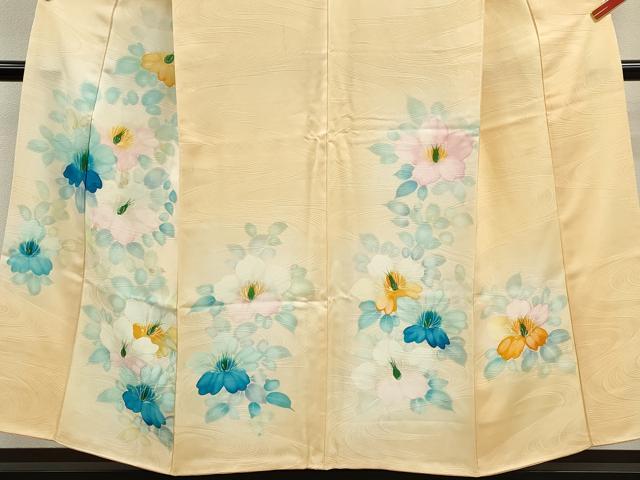 平和屋着物■訪問着 手描き 草花文 暈し染め 正絹 逸品 CABF2892ze