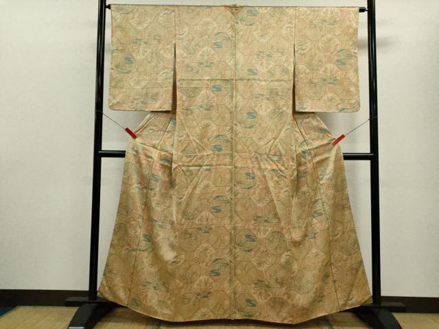 平和屋着物■上質な小紋 蜀江草花文 正絹 逸品 CABF2904ze