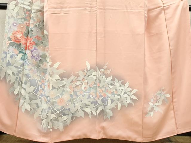 平和屋着物■訪問着 刺繍 陶器花文 暈し染め 正絹 逸品 CABF2939ze
