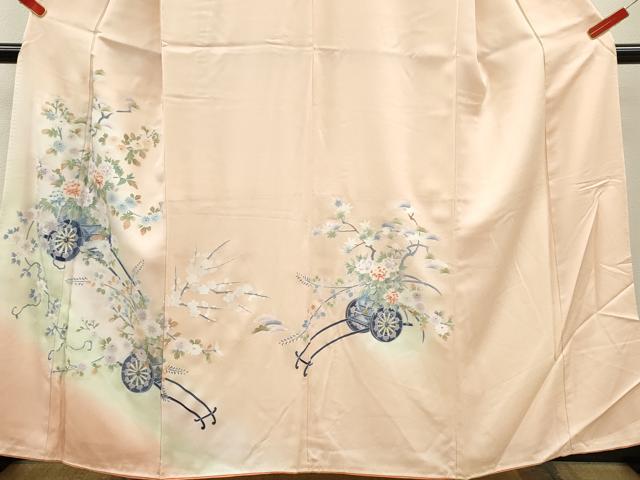 平和屋着物■訪問着 花車文 暈し染め 銀彩 正絹 逸品 CABF2941ze