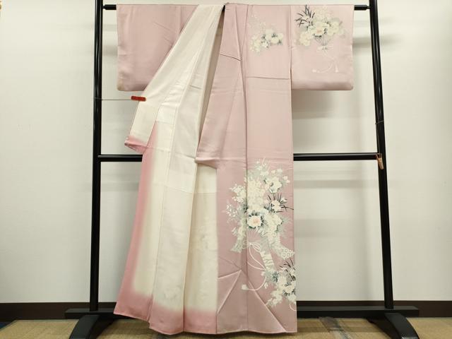 平和屋着物■訪問着 扇面草花文 正絹 逸品 CABF2944ze