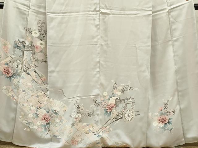 平和屋着物■訪問着 御所車花鳥文 正絹 逸品 CABF2953ze