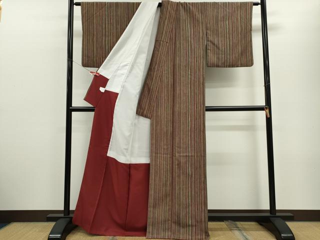 平和屋着物■小紋 縞 洗える着物 CABF2960ze