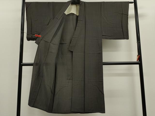 平和屋着物▽男性 お召 単衣 霞文 正絹 逸品 CABF2977ze