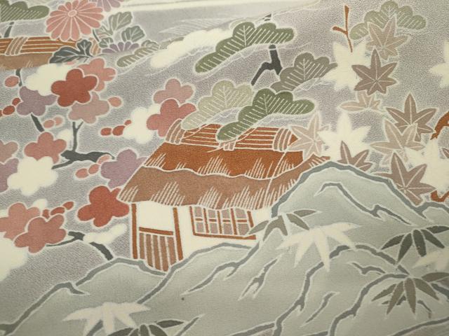 平和屋着物▽豪華色留袖 単衣 松竹梅御所車文 正絹 逸品 CABF3009ze
