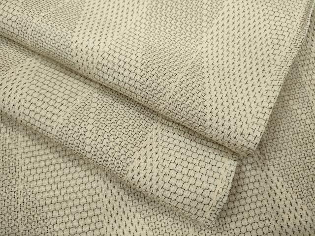 平和屋着物▽本塩沢 単衣 110亀甲 斜線亀甲文 正絹 逸品 CABF3016ze
