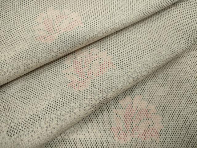 平和屋着物▽本塩沢 単衣 エ霞花文 正絹 逸品 CABF3024ze
